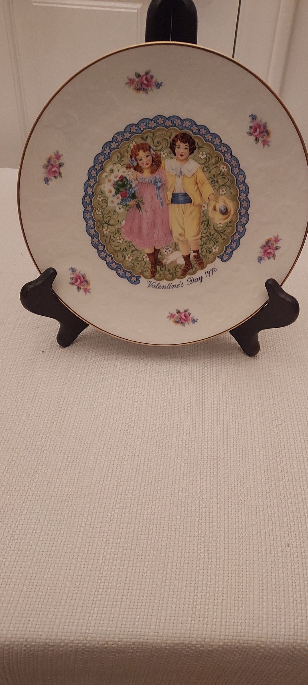Vintage Royal Doulton Valentine Days Plate Roses Love Poem My Valentine