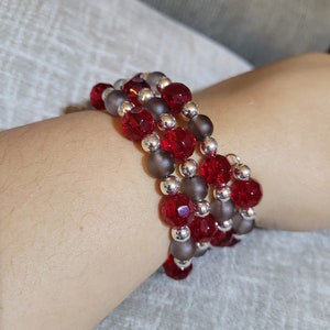 Boho memory wire multilayered bracelets