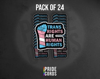 Trans Rights are Human Rights - Pack of 24 - 1.7 Inch Mini Vinyl Stickers