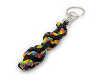 Rainbow Spiral Keychain or Zipper Pull - LGBT Key Fob Gift