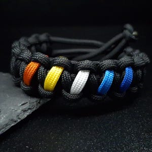 Aroace Pride Flag Adjustable Paracord Bracelet LGBT