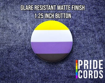 Nonbinary Pride Flag - 1.25 Inch Pinback Button - LGBT Pride