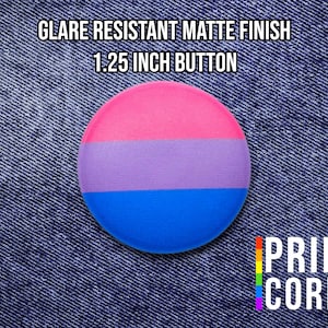Bisexual Bi Pride Flag - 1.25 Inch Pinback Button - LGBT Pride