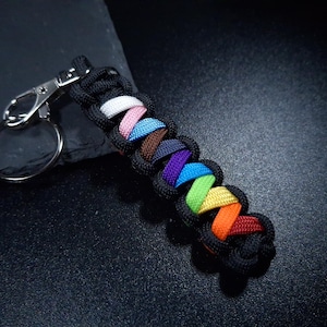 Progress Modern Pride Flag Keychain or Zipper Pull - LGBT Key Fob Gift