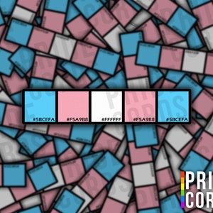 Trans Flag Color Swatch Sticker LGBT Vinyl Sticker - Water Bottle Laptop Decal