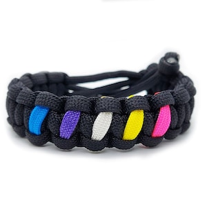 Bigender Pride Flag Adjustable Paracord Bracelet LGBT