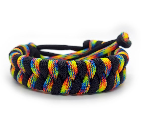 Braid Multi Color Paracord Bracelet Rainbow Fishtail Braid Gay
