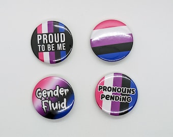 Genderfluid Pride Pinback Button Pack - LGBT Badge Pin