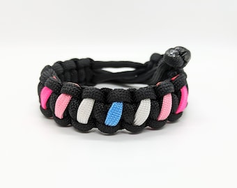 Femboy Pride Flag LGBT Adjustable Paracord Bracelet