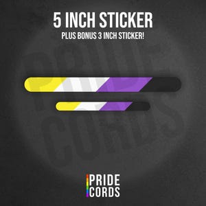 Nonbinary Pride Flag Stripes - 5 Inch & 3 Inch Set - LGBT Vinyl Sticker