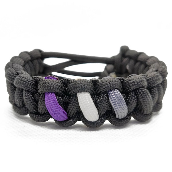 Asexual Pride Flag Paracord Bracelet - Adjustable - LGBT