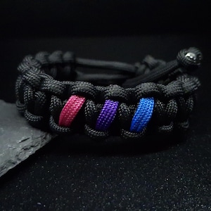 Bisexual Pride Flag Paracord Bracelet - Adjustable - LGBT