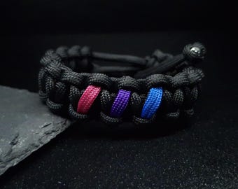 Bisexual Pride Flag Paracord Bracelet - Adjustable - LGBT