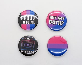 Bisexual Bi Pride Pinback Button Pack - LGBT Badge Pin