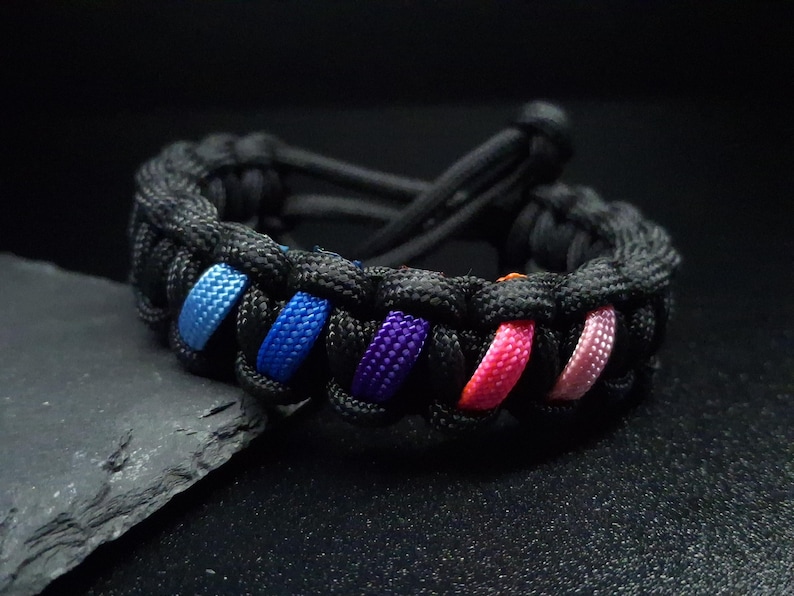 Omnisexual Pride Flag Paracord Bracelet - Adjustable - LGBT image 1