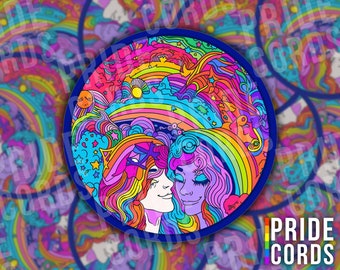 70's Love LGBT Pride Vinyl Sticker - Rainbow Gay Lesbian LGBTQ Water Bottle Laptop Decal