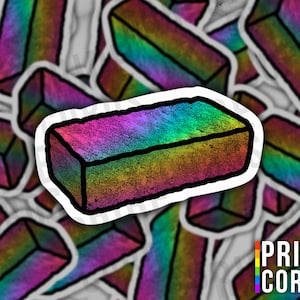 Sticker vinyle holographique fierté LGBT arc-en-ciel - Sticker bouteille d'eau LGBTQ pour ordinateur portable