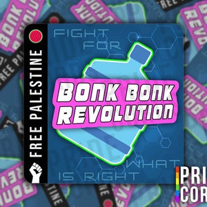 Bonk Bonk Revolution Water Jug Resist Fist Protest Vinyl Sticker - Water Bottle Laptop Decal