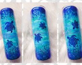 Ocean Sea Turtle Glitter Tumbler, Beach Travel Tumbler, Sea Life Mug, Sea Turtle Gift, Sea Creature, Turtle Shell, Sea Shell, Personalized