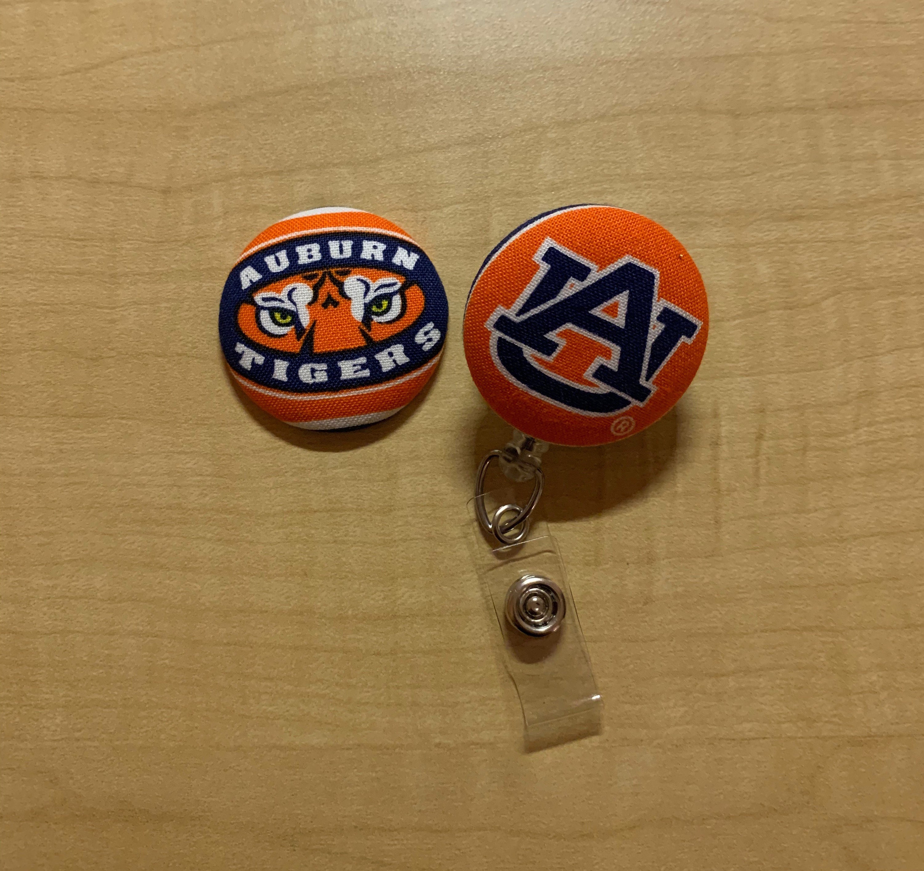 Orange Background Sports Team Accessories Auburn University Retractable Badge Reel 