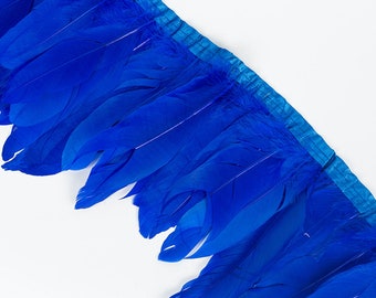 2 yards royal blue goose feather trim fringe goose feather trim for dress sewing party supply #9