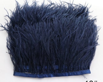 55 colors 1 yard navy blue dark blue ostrich feather trim 4-5inch wide ostrich feather for sewing craft supply