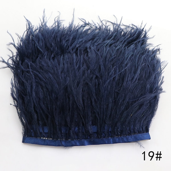 55 colors 1 yard navy blue dark blue ostrich feather trim 4-5inch wide ostrich feather for sewing craft supply