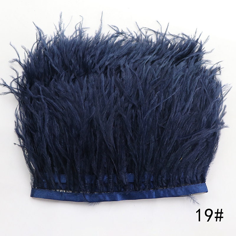 7-10CM Black Ostrich Feather Trims Natural Ostrich Feather For Craft Ribbon  Fringe For Skirt Party Clothing
