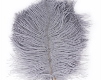 50 pcs gray ostrich feathers plume for wedding feather centerpiece supply craft party prom supply