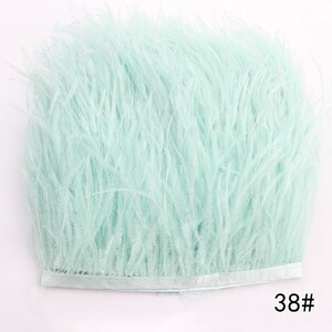 55 colors 1 yard mint green ostrich feather trim 4-5inch wide ostrich feather for sewing craft supply