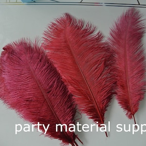 50 pcs burgundy wine red ostrich feathers plumes 5-20inches for wedding centerpiece supply party craft supply