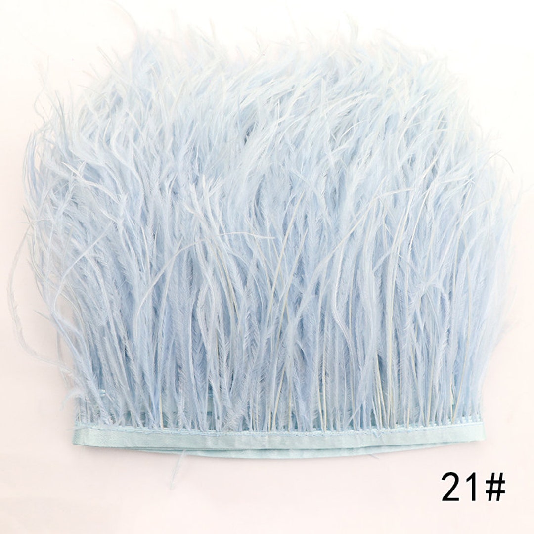 55 Colors 1 Yard Light Blue Ostrich Feather Trim 45inch Wide Ostrich