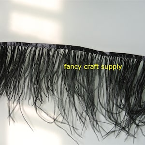 10 yards black ostrich feather trim 5-6.5inch ostrich feather fringe ostrich feather for sewing craft supply
