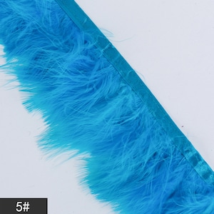 1 yard turquoise turkey feather fringe marabou feather trim #5