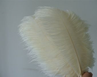 100 pcs ivory cream ostrich feathers plumes 5-24inches for wedding centerpiece supply craft supply