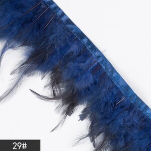 KOLIGHT Pack of 5 Yards Natural Rooster Hackle Feather Trim Fringe 4-6 in Width DIY
