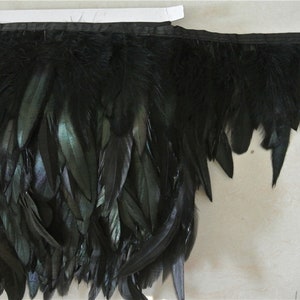 10 Yards schwarze Hahn Feder trim Hahn Feder Fransen Coque Feder für Nähen Handwerk Versorgung