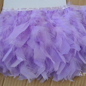 28 Farben 1 Meter helllila Truthahnfeder trim Chandelle trim Feather trim Fransen 4-5 Zoll breit