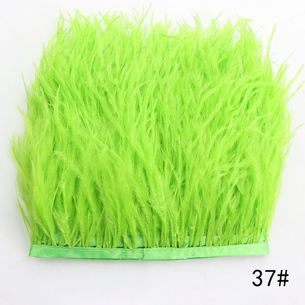 55 colors 1 yard lime green ostrich feather trim 4-5inch wide ostrich feather for sewing craft supply