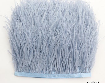 55 colors blue grey 4-5inch wide ostrich feather fringe trim 1 yard ostrich feather for sewing craft supply