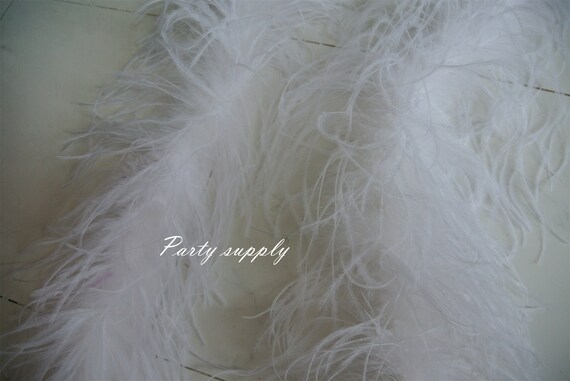 1 Piece - WHITE Ostrich Feather Boa 12 Ply