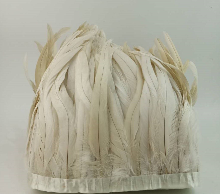2 Yards Rooster Feather Trim 810inch Wide Rooster Feather Etsy
