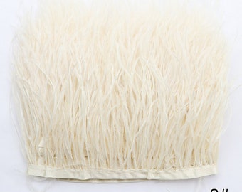 55 colors cream ivory ostrich feather trim 4-5inch wide ostrich feather fringe trim 1 yard ostrich feather for sewing craft supply