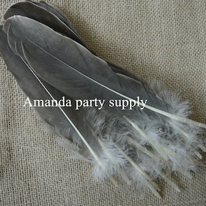 50 pcs natural color goose Feathers goose Round Quill Feathers 5-7inch long