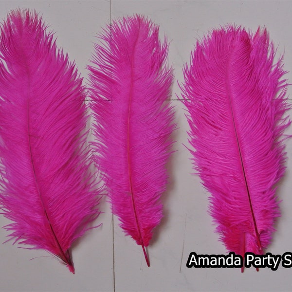 50 pcs hot pink fuchsia ostrich feathers plumes for wedding centerpiece supply craft party decor prom supply