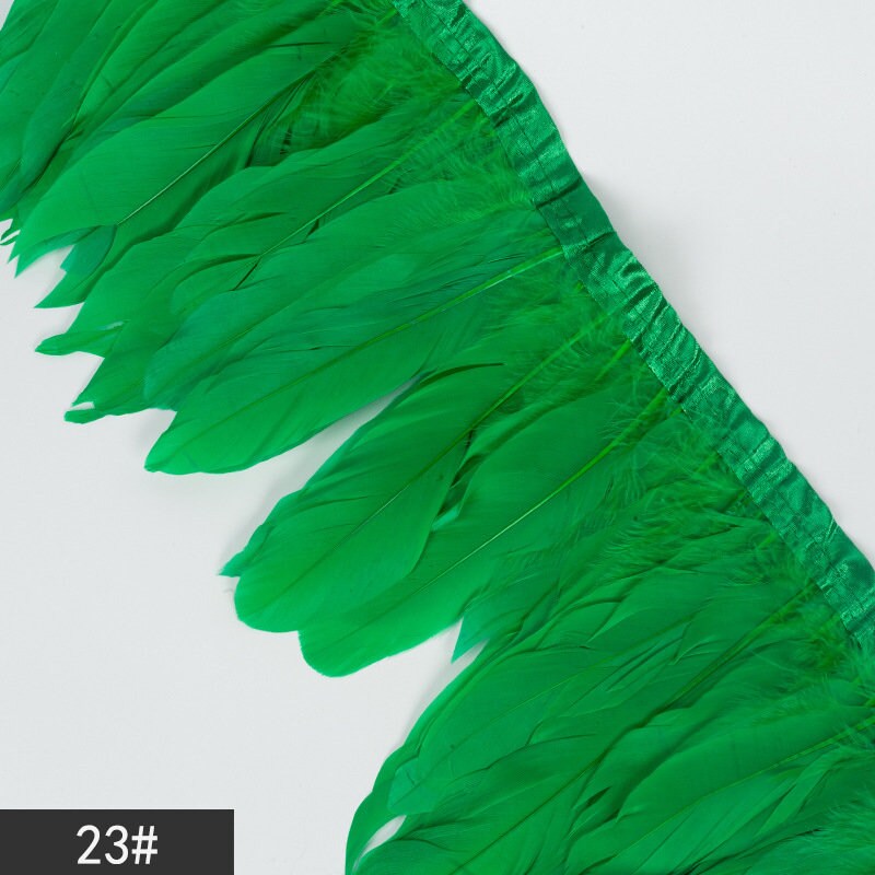 Frange En Plumes D'Oie Noires 2m - Décoration Costume