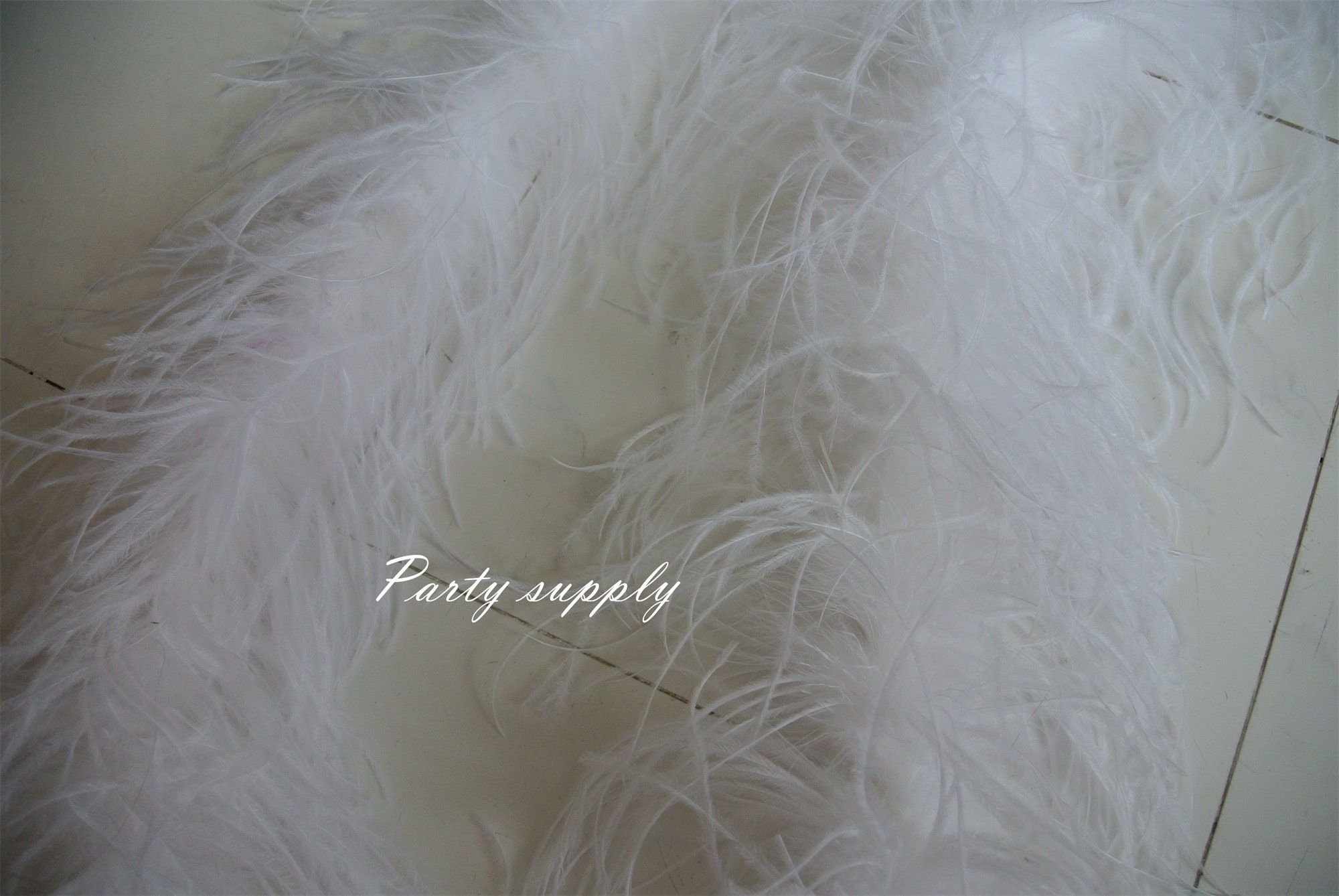 1 Piece - WHITE Ostrich Feather Boa 12 Ply