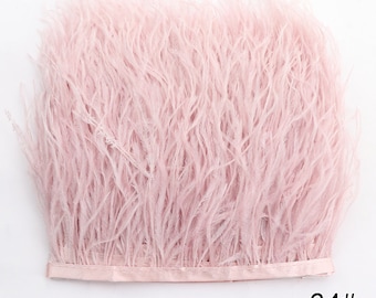 55 colors 1 yard light blush pink dust pink ostrich feather trim 4-5inch wide ostrich feather for sewing craft supply
