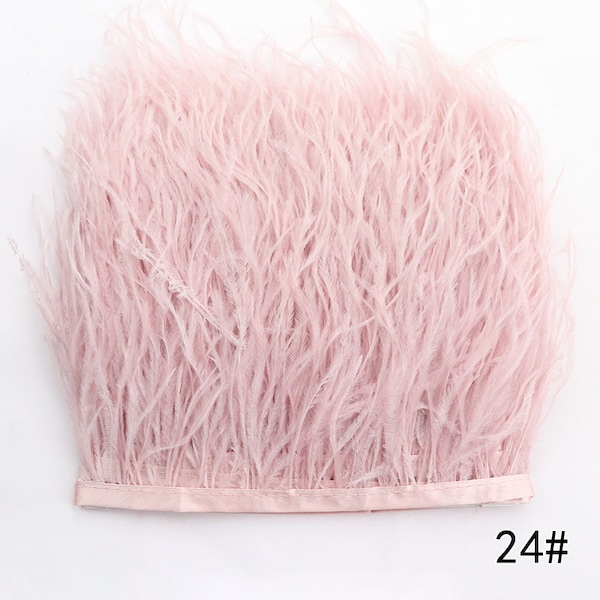 55 colors 1 yard light blush pink dust pink ostrich feather trim 4-5inch wide ostrich feather for sewing craft supply