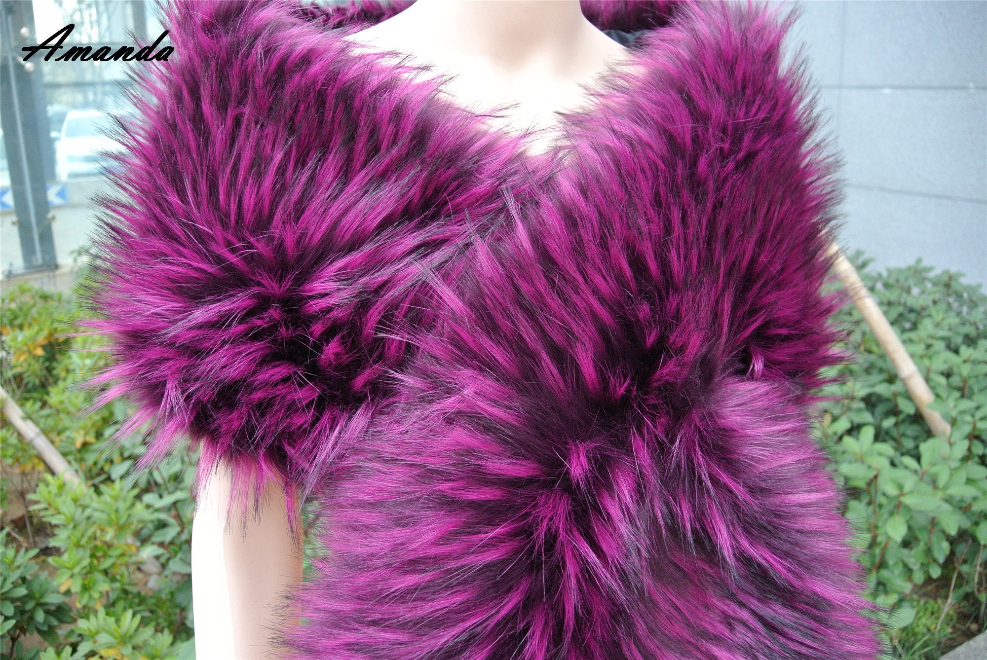 Purple Faux Fur Stole Wedding Bridal Faux Fur Wrap Shawl Stole Wedding